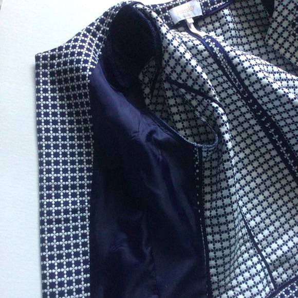 Laundry by Shelli Segal Navy Blue and White Checkered Blazer Size 8 - Picture 5 of 6